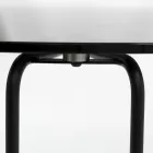 Table basse ronde en verre avec base à 3 croissants Made in Italy - Arepa Viadurini