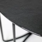 Table basse ronde en verre avec base à 3 croissants Made in Italy - Arepa Viadurini