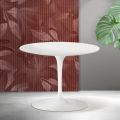 Table basse ronde Saarinen Tulip, hauteur 41 cm, en céramique Florim blanc mat - Écarlate
