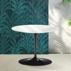 Table basse ronde Saarinen Tulip, hauteur 41 cm, en céramique Florim blanc brillant - Écarlate Viadurini