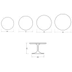 Table basse ronde Saarinen Tulip, hauteur 41 cm, en céramique Florim blanc brillant - Écarlate Viadurini