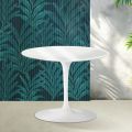 Table basse ronde Saarinen Tulip, hauteur 41 cm, en céramique Florim blanc brillant - Écarlate