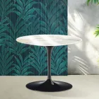 Table basse ronde Saarinen Tulip, hauteur 41 cm, en céramique brillante Calacatta Gold Florim - Écarlate Viadurini