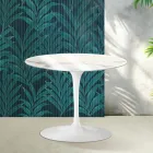 Table basse ronde Saarinen Tulip, hauteur 41 cm, en céramique brillante Statuario Florim - Écarlate Viadurini