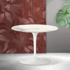 Table basse ronde Tulip de Saarinen, hauteur 41 cm, en céramique mate Florim Statuario - Écarlate Viadurini