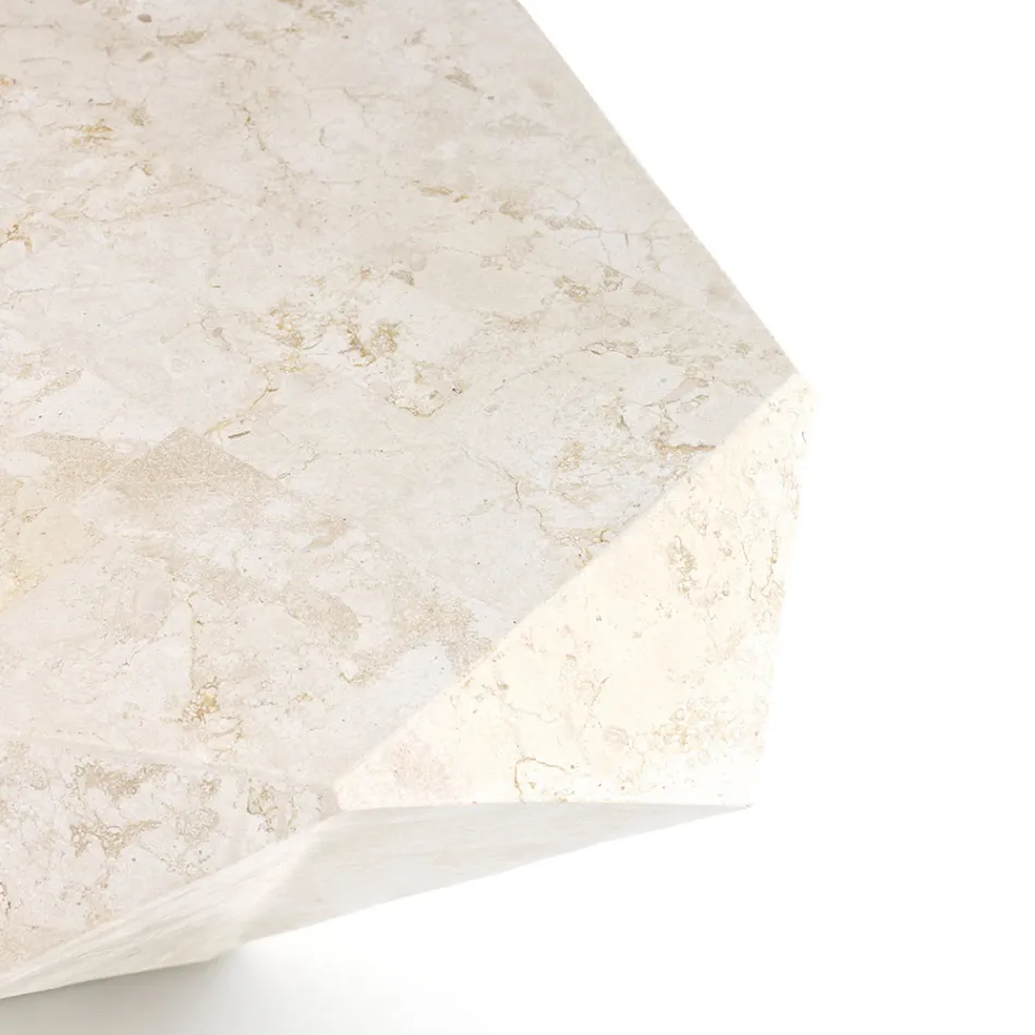 Table basse de forme d'intérieur en pierre fossile différentes finitions - Écouteurs Viadurini