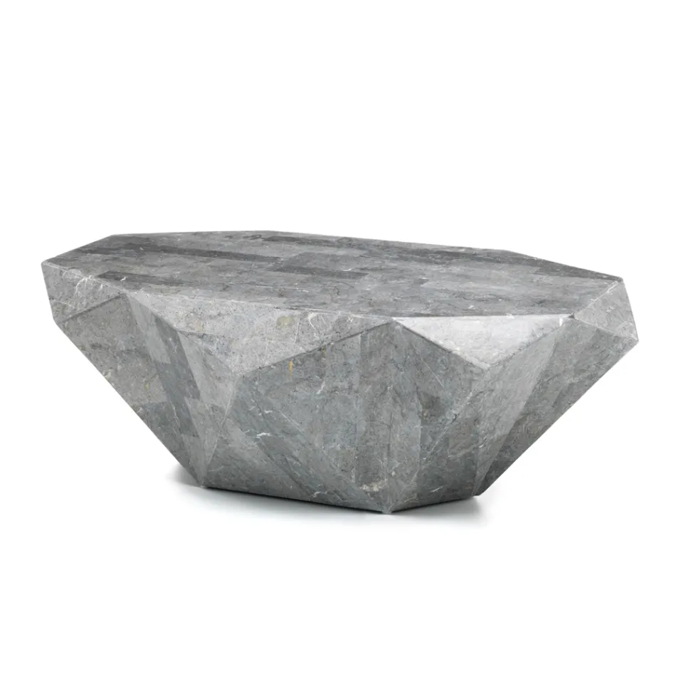 Table basse de forme d'intérieur en pierre fossile différentes finitions - Écouteurs Viadurini