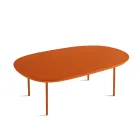 Table basse en MDF profilée, disponible en deux tailles et plusieurs couleurs - Navis Viadurini