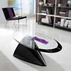 Table basse avec plateau en verre avec sérigraphie Made in Italy - Campari Viadurini