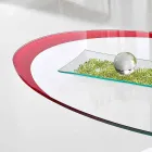 Table basse avec plateau en verre avec sérigraphie Made in Italy - Campari Viadurini