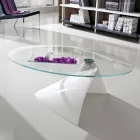Table basse avec plateau en verre avec sérigraphie Made in Italy - Campari Viadurini