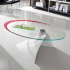 Table basse avec plateau en verre avec sérigraphie Made in Italy - Campari Viadurini