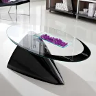Table basse avec plateau en verre avec sérigraphie Made in Italy - Campari Viadurini