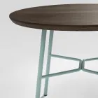 Table basse avec plateau rond en bois massif Made in Italy - Makino Viadurini