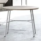 Table basse avec plateau rond en bois massif Made in Italy - Makino Viadurini