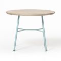 Table basse avec plateau rond en bois massif Made in Italy - Makino