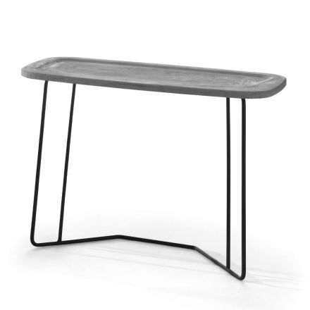Table basse avec structure en métal et plateau en ciment fabriquée en Italie - Evolve Viadurini