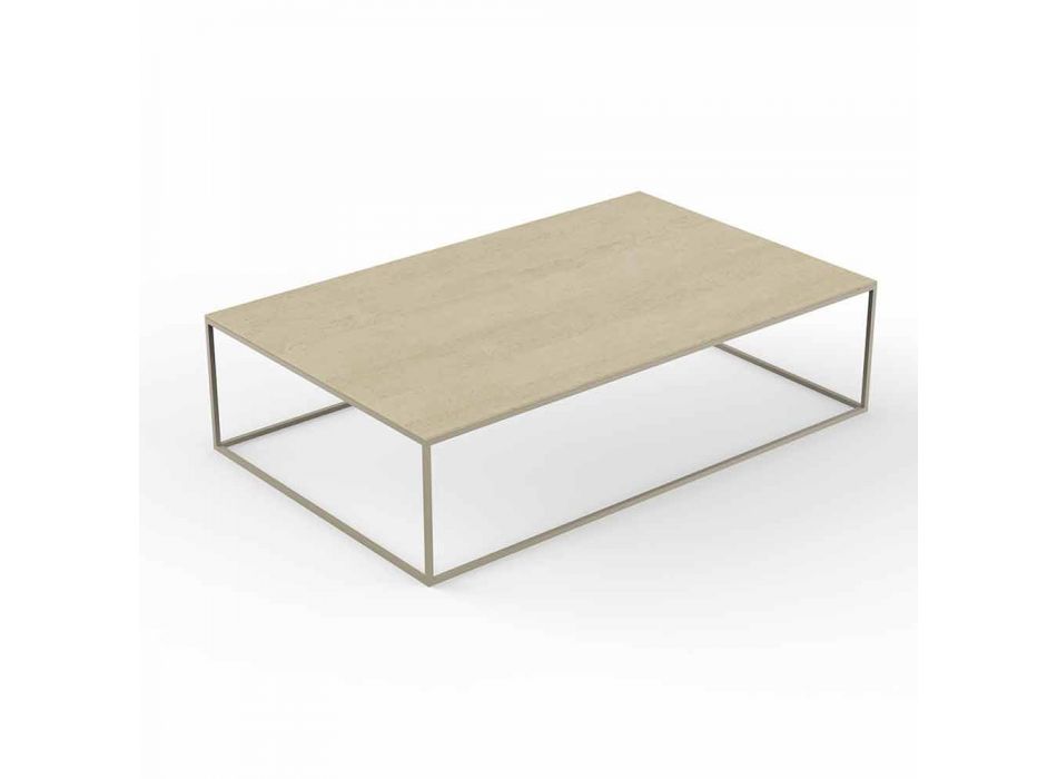 Table basse en aluminium et plateau effet marbre, 3 couleurs - Suave par Vondom Viadurini