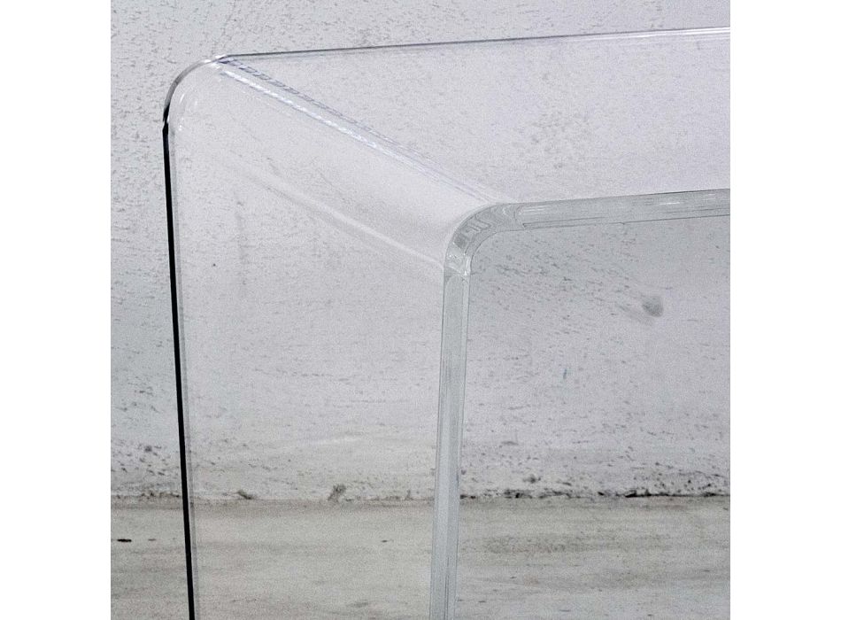 Table Basse en Cristal Acrylique Transparent Pliée Main - Crosto Viadurini