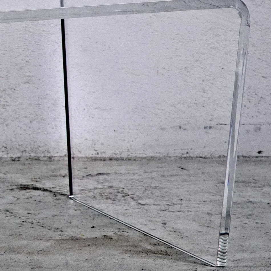 Table Basse en Cristal Acrylique Transparent Pliée Main - Crosto Viadurini