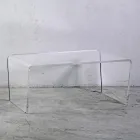 Table Basse en Cristal Acrylique Transparent Pliée Main - Crosto Viadurini