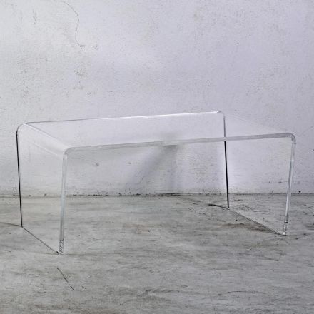Table Basse en Cristal Acrylique Transparent Pliée Main - Crosto Viadurini