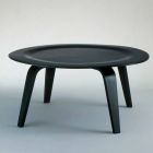 Table basse en frêne teinté noir avec plateau rond Made in Italy - Cariddi Viadurini