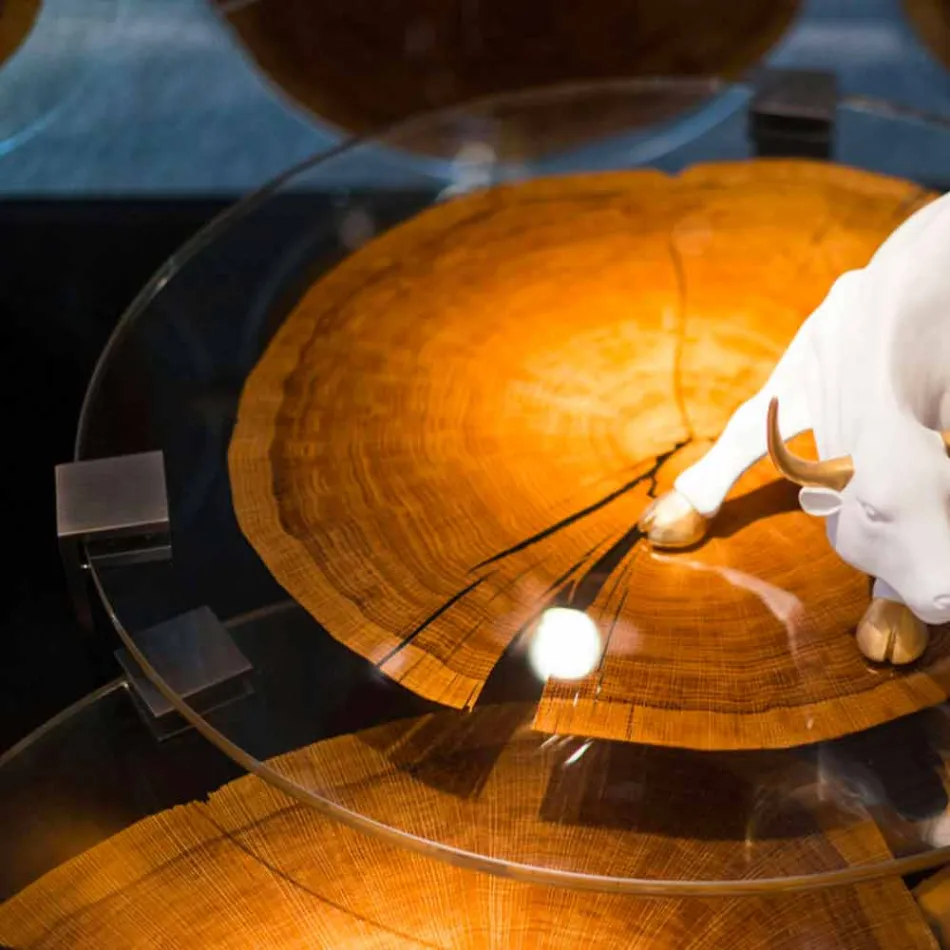 Table basse en bois et acier avec pieds en métal Made in Italy - Damascus Viadurini