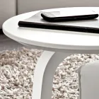 Table basse en MDF laqué avec cadre en bois massif fabriqué en Italie - Tobiko Viadurini