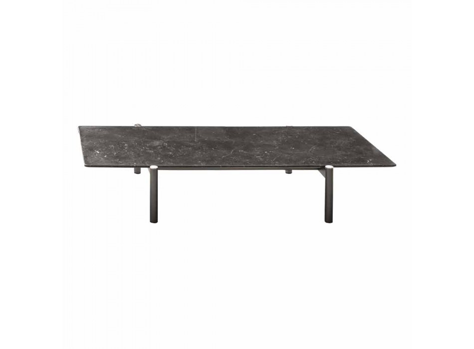 Table basse en métal avec plateau en marbre, précieux Made in Italy - Ginseng Viadurini