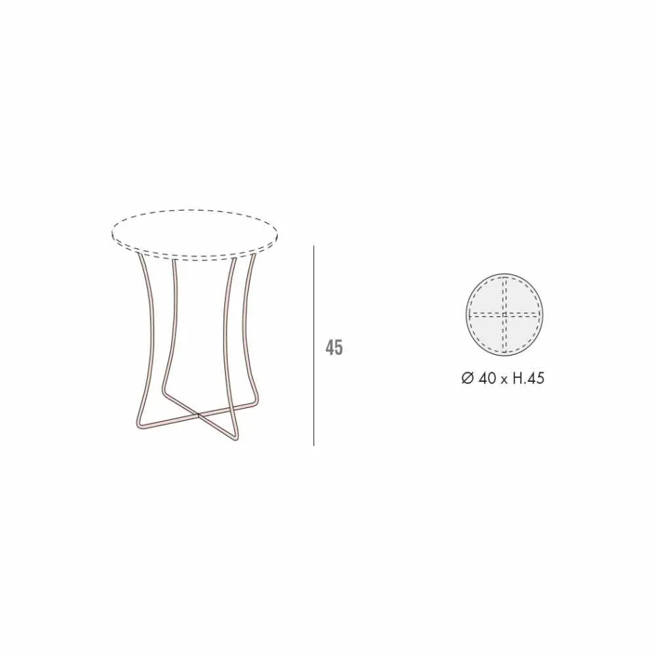 Table basse en métal peint avec plateau en Hpl Made in Italy - Numbo Viadurini