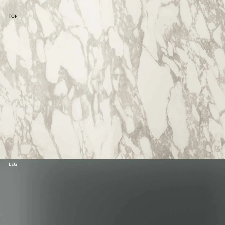 Table basse d'appoint de canapé en verre fumé et plateau rond en céramique - Aléatoire Viadurini