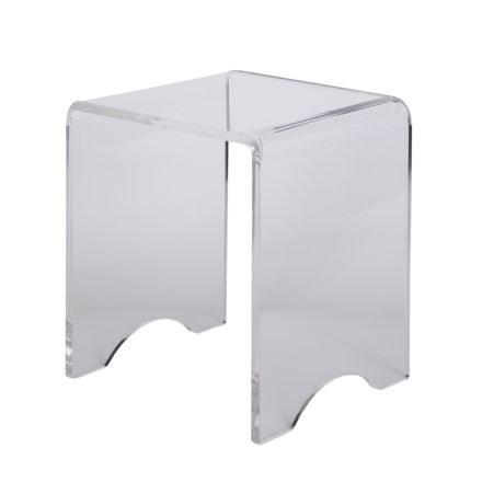 Table Basse Tabouret Cristal Transparent Acrylique Minimal Italien - Plarco Viadurini