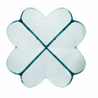 Table basse de salon avec fleur en verre transparent et base acide 3 tailles - Fiorella Viadurini