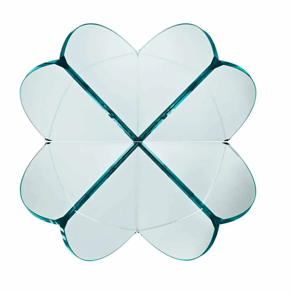 Table basse de salon avec fleur en verre transparent et base acide 3 tailles - Fiorella Viadurini