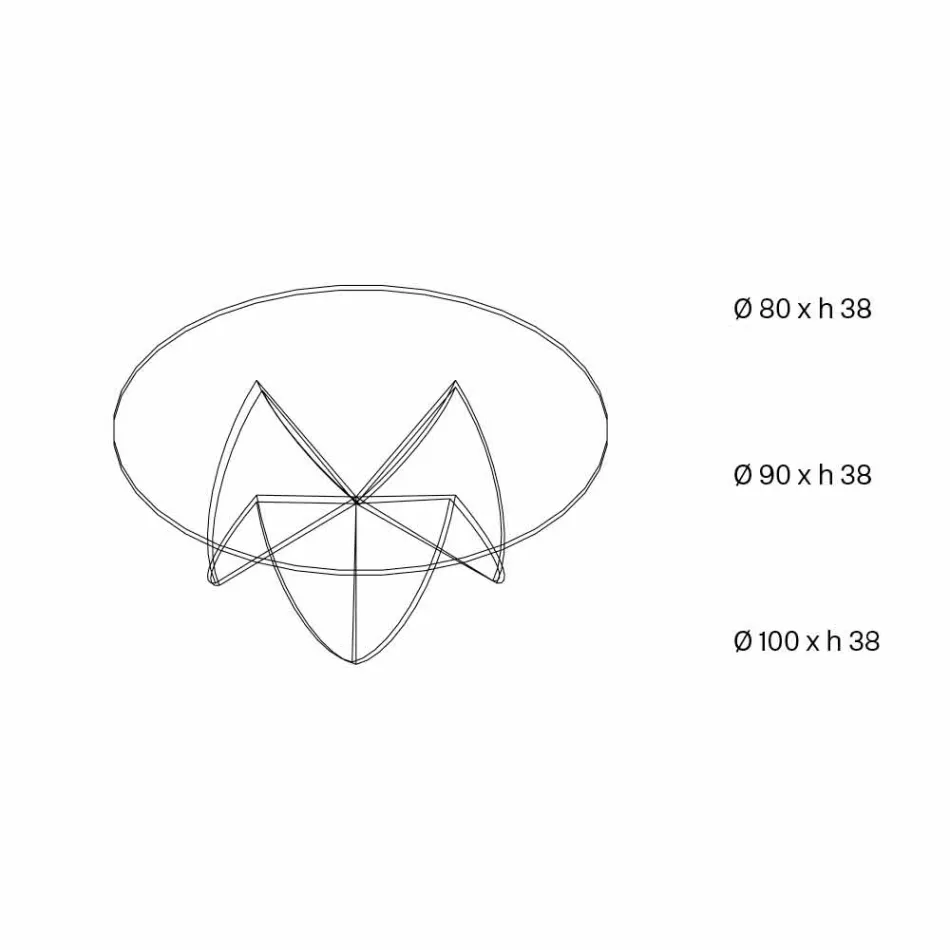 Table basse de salon avec fleur en verre transparent et base acide 3 tailles - Fiorella Viadurini