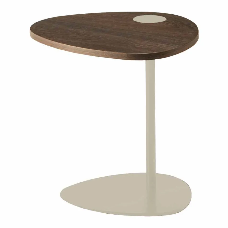 Table basse de salon en métal et plateau en bois, design de luxe - Yassine Viadurini