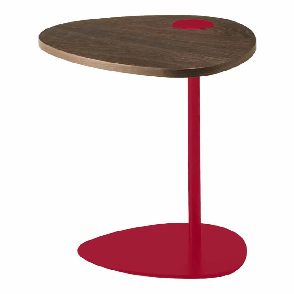 Table basse de salon en métal et plateau en bois, design de luxe - Yassine Viadurini