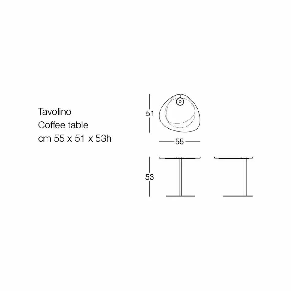 Table basse de salon en métal et plateau en bois, design de luxe - Yassine Viadurini