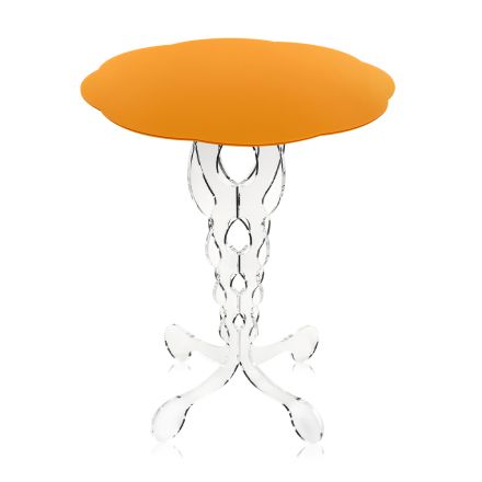 Table d'appoint ronde orange diamètre 50cm Janis, faite en Italie Viadurini