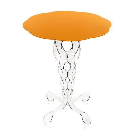 Table d'appoint ronde orange diamètre 36cm Janis, faite en Italie Viadurini