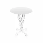table ronde blanc diamètre 50cm design moderne Janis, fabriqué en Italie Viadurini