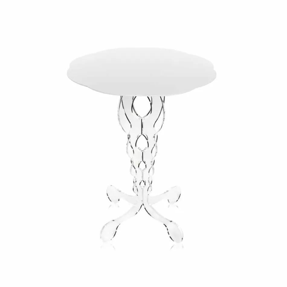 table ronde blanc diamètre 50cm design moderne Janis, fabriqué en Italie Viadurini