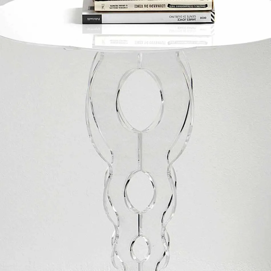 table ronde blanc diamètre 50cm design moderne Janis, fabriqué en Italie Viadurini