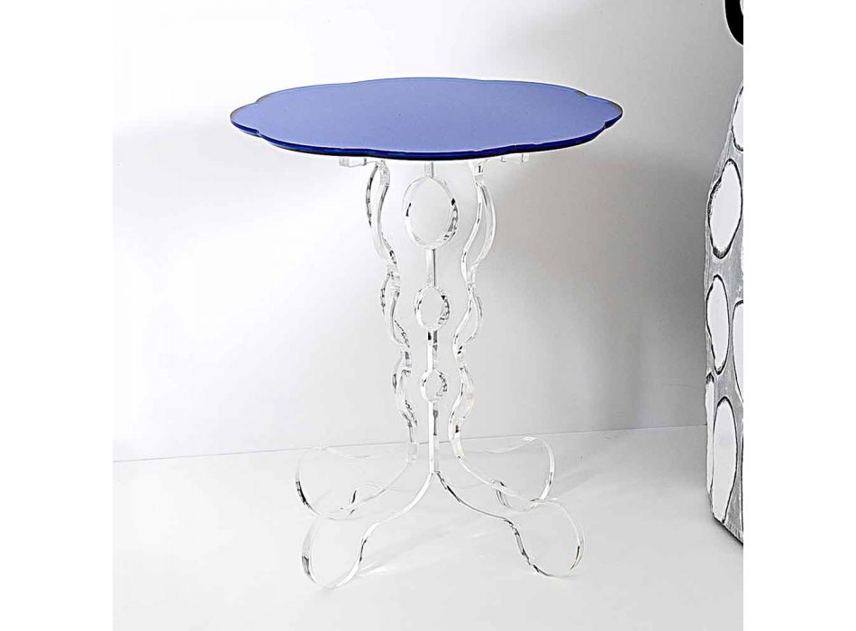 Bleu diamètre de 36 cm table ronde design moderne Janis, fabriqué en Italie Viadurini
