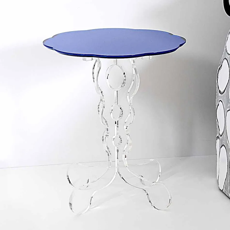 Bleu diamètre de 36 cm table ronde design moderne Janis, fabriqué en Italie Viadurini