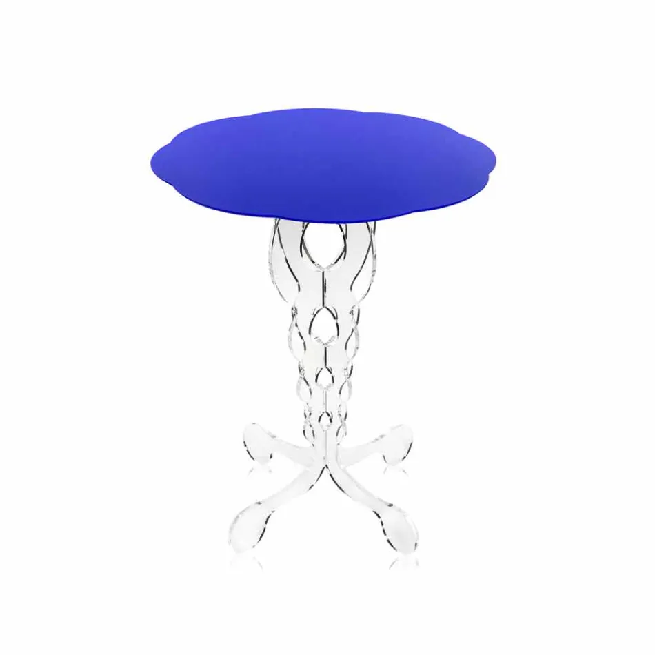 Bleu diamètre de 50 cm table ronde design moderne Janis, fabriqué en Italie Viadurini