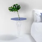 Bleu diamètre de 50 cm table ronde design moderne Janis, fabriqué en Italie Viadurini