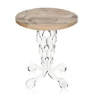 Table Basse Ronde en Plexiglas et Plateau Chêne 2 Dimensions - Phosphorus Viadurini
