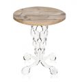 Table Basse Ronde en Plexiglas et Plateau Chêne 2 Dimensions - Phosphorus